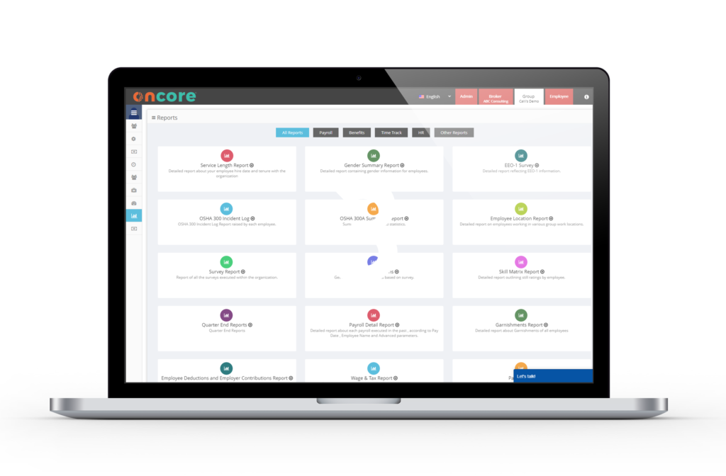 OnCore dashboard empower