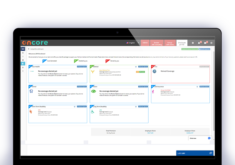 benefitadmin oncore simplified